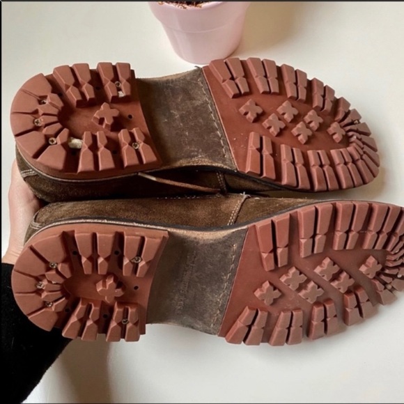 John Varvatos brown suede topstitch mid boots - Picture 6 of 6